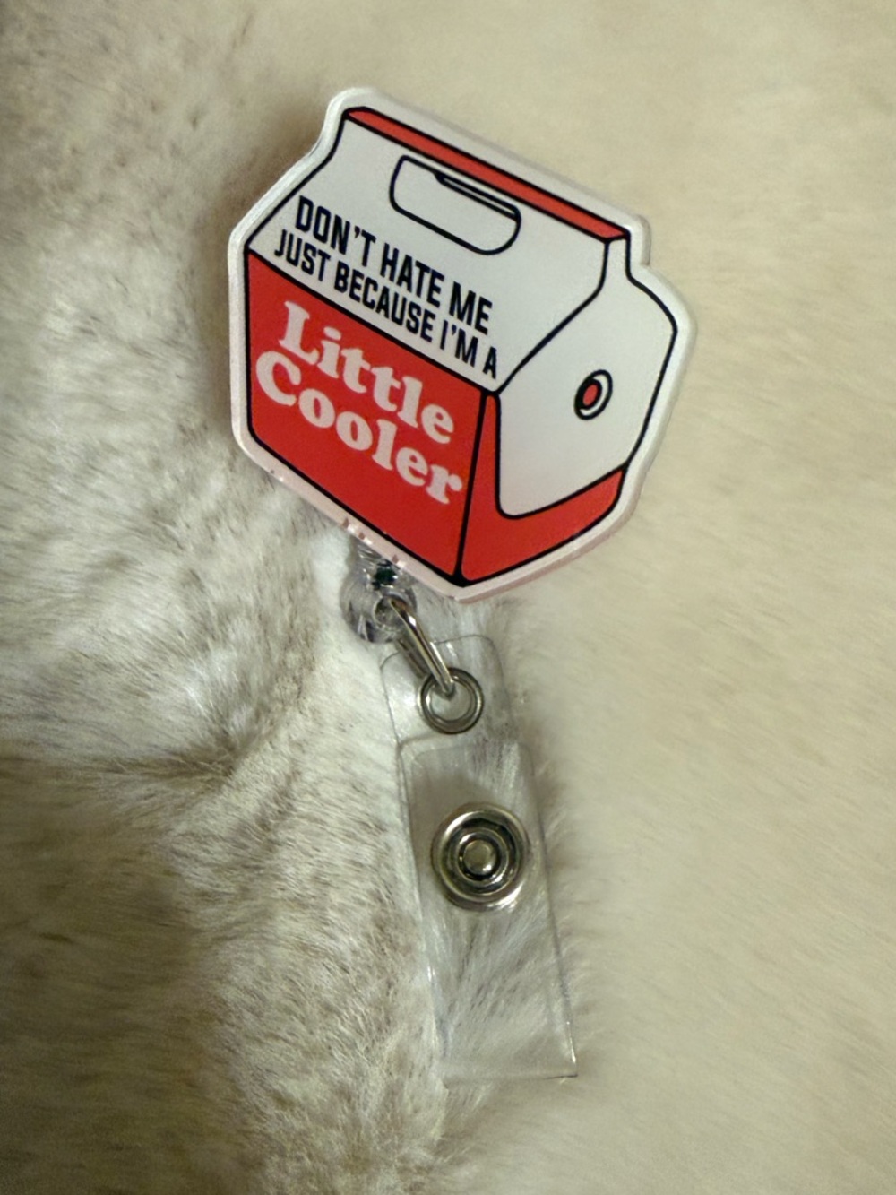 Little Cooler Badge Reel - Red and White